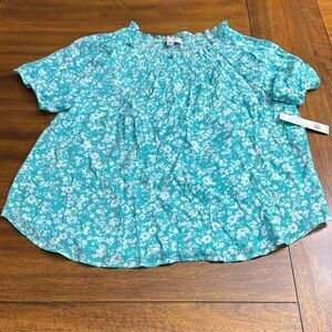 Counterparts Teal Floral Blouse